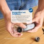Dremel Akku-Multifunktionswerkzeug 8150-20 mit Aufsatz in Nutzung.