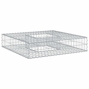 vidaXL Gabionen Hochbeet Silber 100 x 100 x 20 cm Verzinkter Stahl 42033316