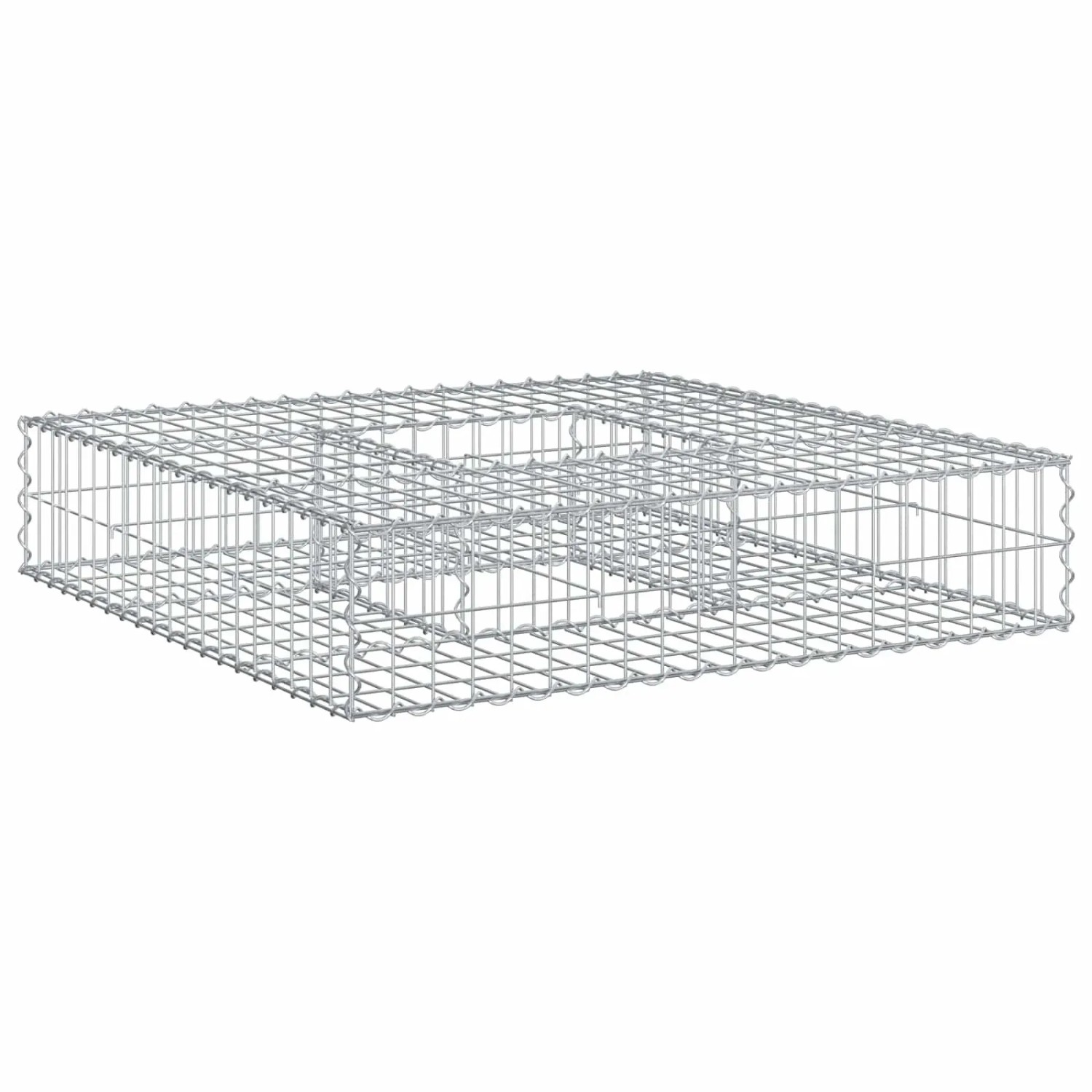vidaXL Gabionen Hochbeet Silber 100 x 100 x 20 cm Verzinkter Stahl 42033316
