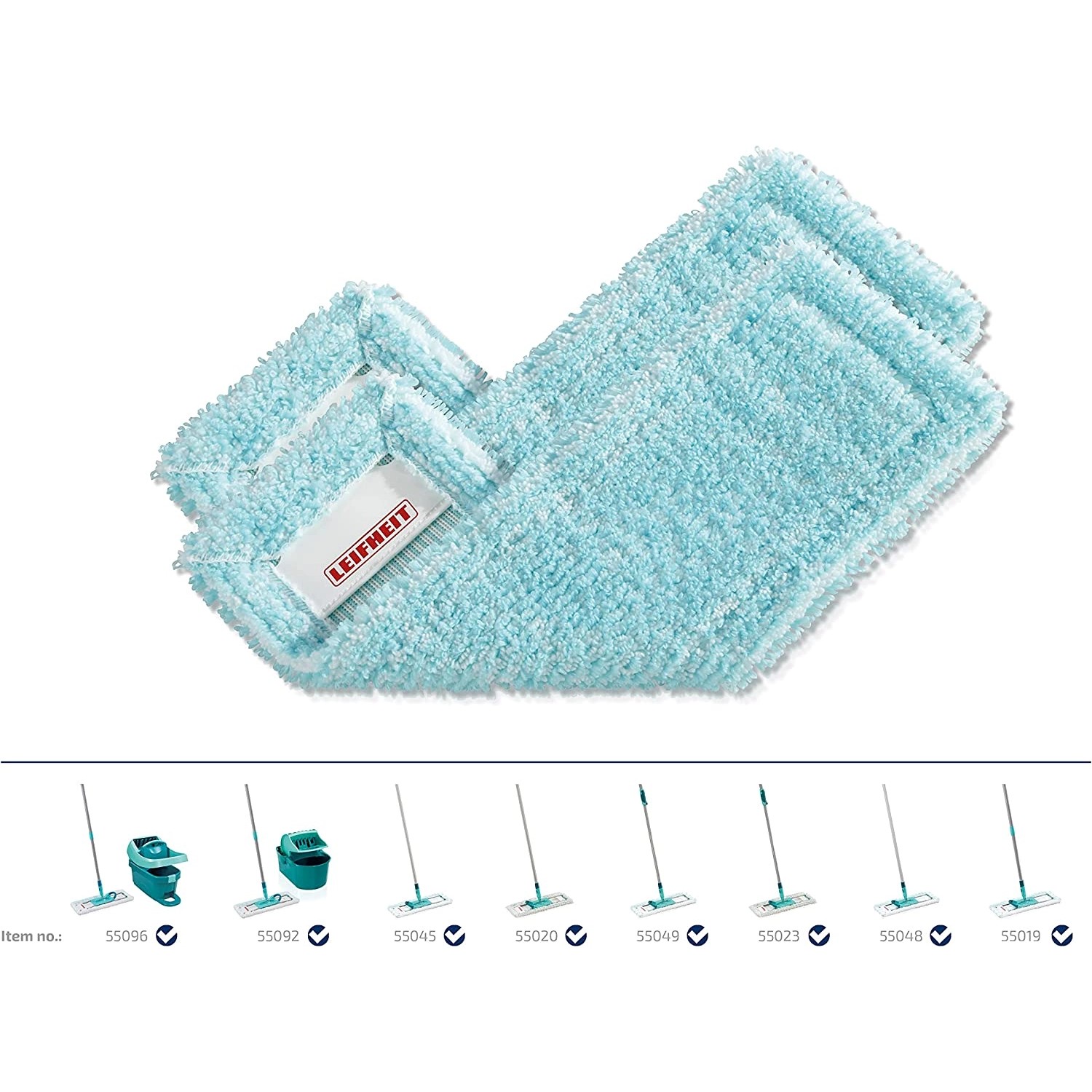 Leifheit Wischbezug Profi XL 2er Set, geeignet für Parkett und Holzböden.