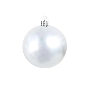Weihnachtskugel, weiß, glänzend, aus dem 100-teiligen Set (3/4/6 cm).