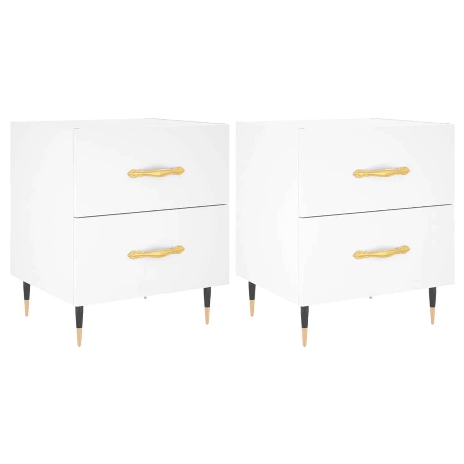 vidaXL Nachttische 2 Stk, Weiß 40x35x47,5 cm Holzwerkstoff 827261 günstig online kaufen