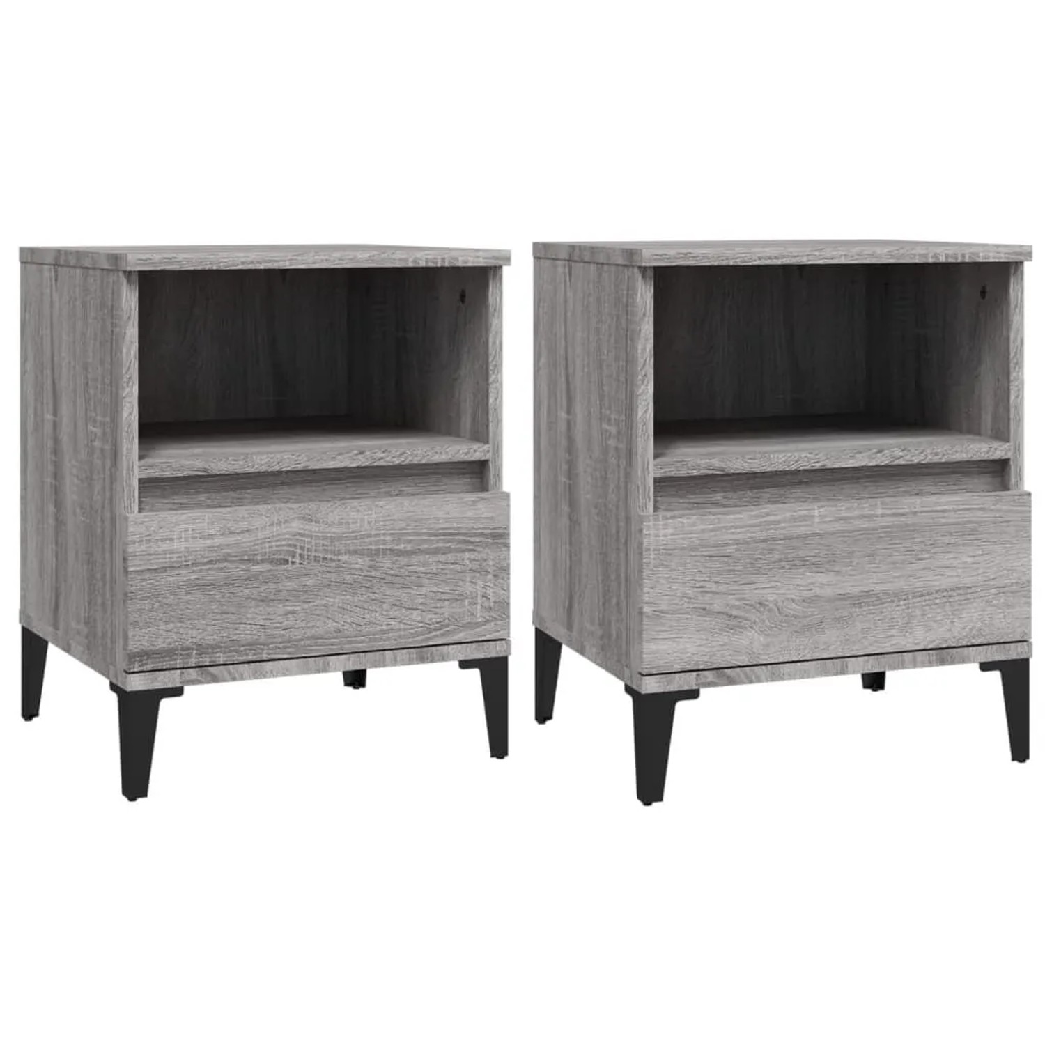 vidaXL Nachttische 2 Stk Grau Sonoma 40x35x50 cm 821823
