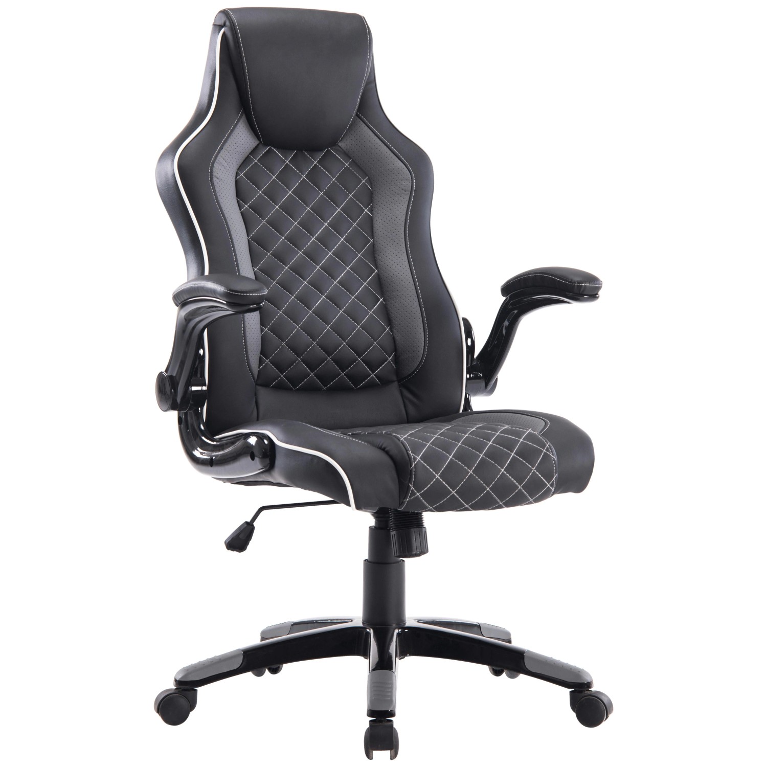 Mömax Chefsessel Regina Grau/Schwarz Lederlook