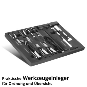 STAHLWERK Werkzeugset, 11-teilig, in Schaumstoffeinlage für Werkzeugwagen. Hämmer, Zangen und Meißel.