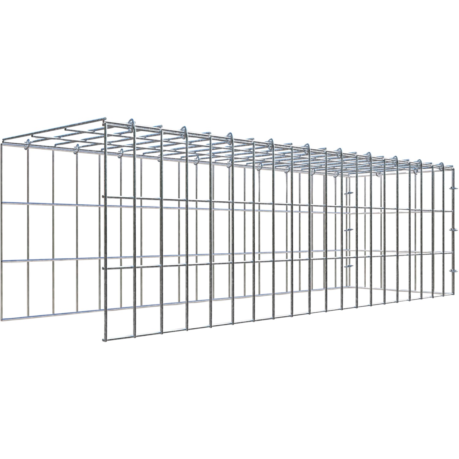 Gabiona C-Ring-Gabione-Anbaukorb Typ 4 30 x 100 x 30 cm Maschenw 5 x 10 cm