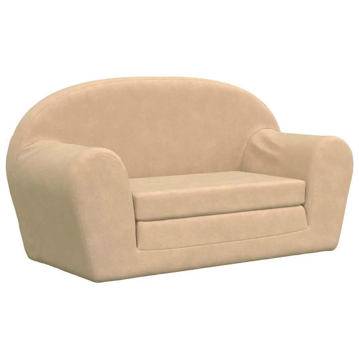 vidaXL Kinder-Schlafsofa 2-Sitzer Creme Weicher Plüsch 357001