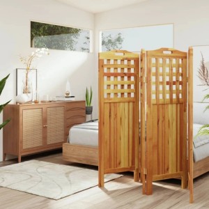 VidaXL 4-tlg. Paravent aus Akazienholz, Raumteiler für Wohnzimmer und Schlafzimmer.