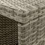 Detailansicht: Graues vidaXL Gartenbar-Set aus Polyrattan, Tischkante und Flechtmuster.