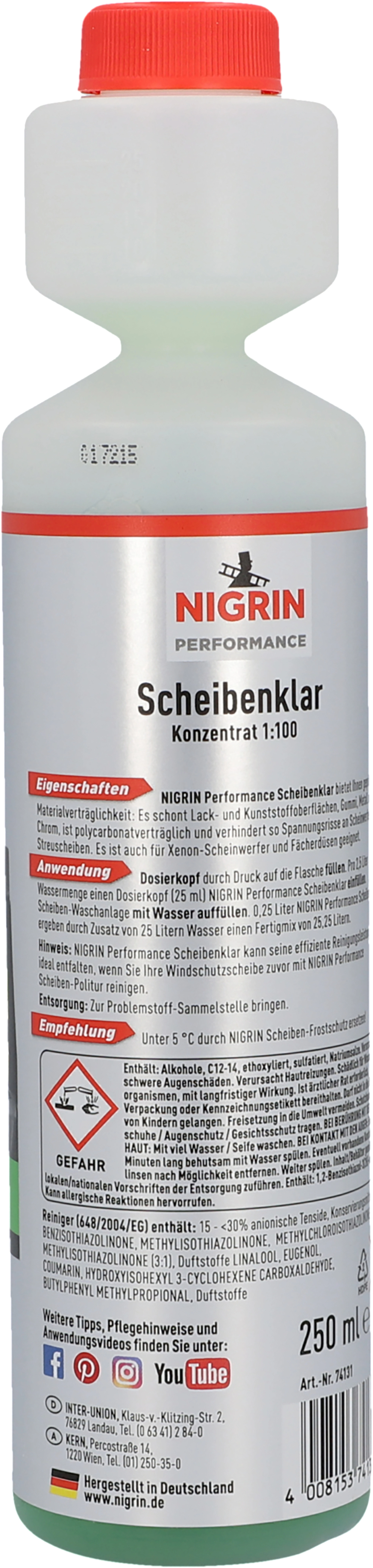 Nigrin Scheiben-Frostschutz Scheibenreiniger Konzentrat -70°C 1,5L Ultra  Plus