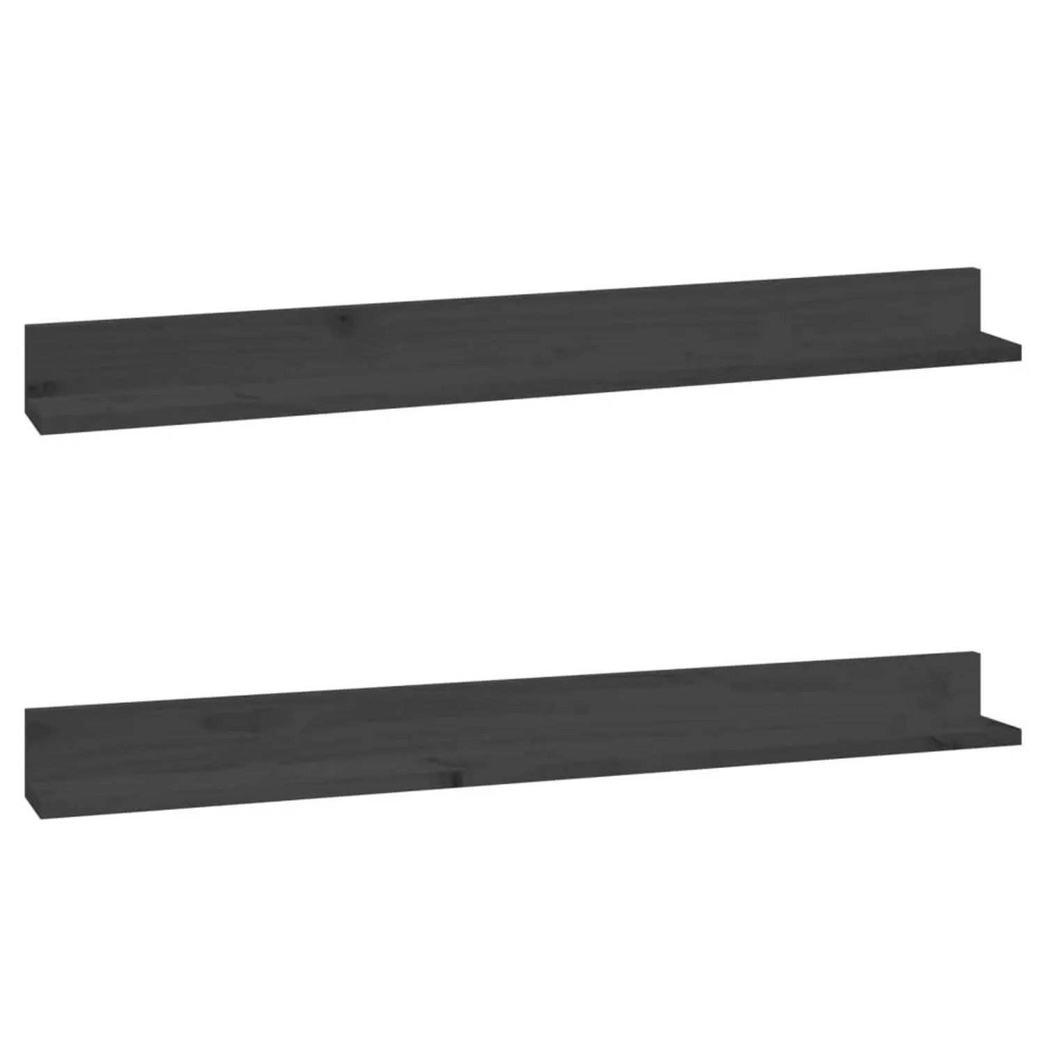 vidaXL Wandregale 2 Stk Grau 110x11x9 cm Massivholz Kiefer 823611