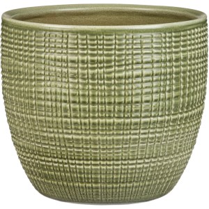 Scheurich Übertopf 866, Ø 19 cm, Menta. Keramiktopf mit Textur für Innenräume.