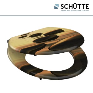 Schütte WC-Sitz Sea Stone mit Holzkern und Absenkautomatik, Stein-Optik.