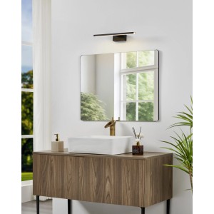 Eglo LED-Spiegelleuchte Conettilla Schwarz CCT 40 cm über Spiegel im modernen Bad, IP44.