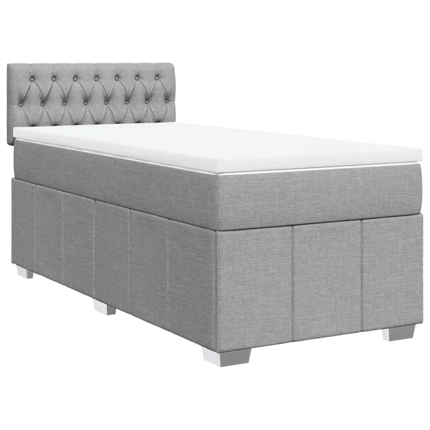 vidaXL Boxspringbett mit Matratze Hellgrau 80x200 cm Stoff 3289202 günstig online kaufen
