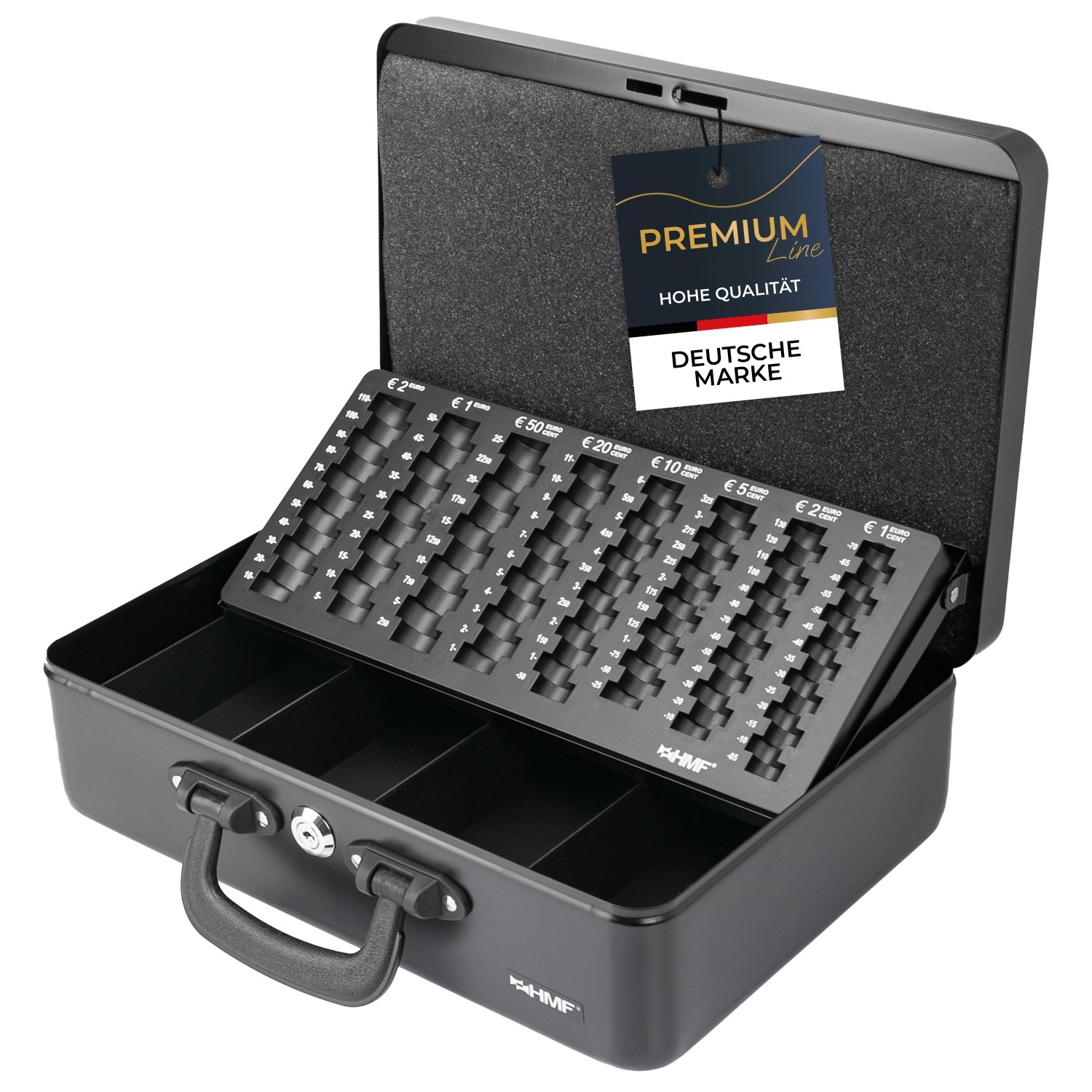 HMF 22037-02 Geldkassette Münzzählbrett 2 Tragegriffen 36 x 25 x 11 cm Schw günstig online kaufen