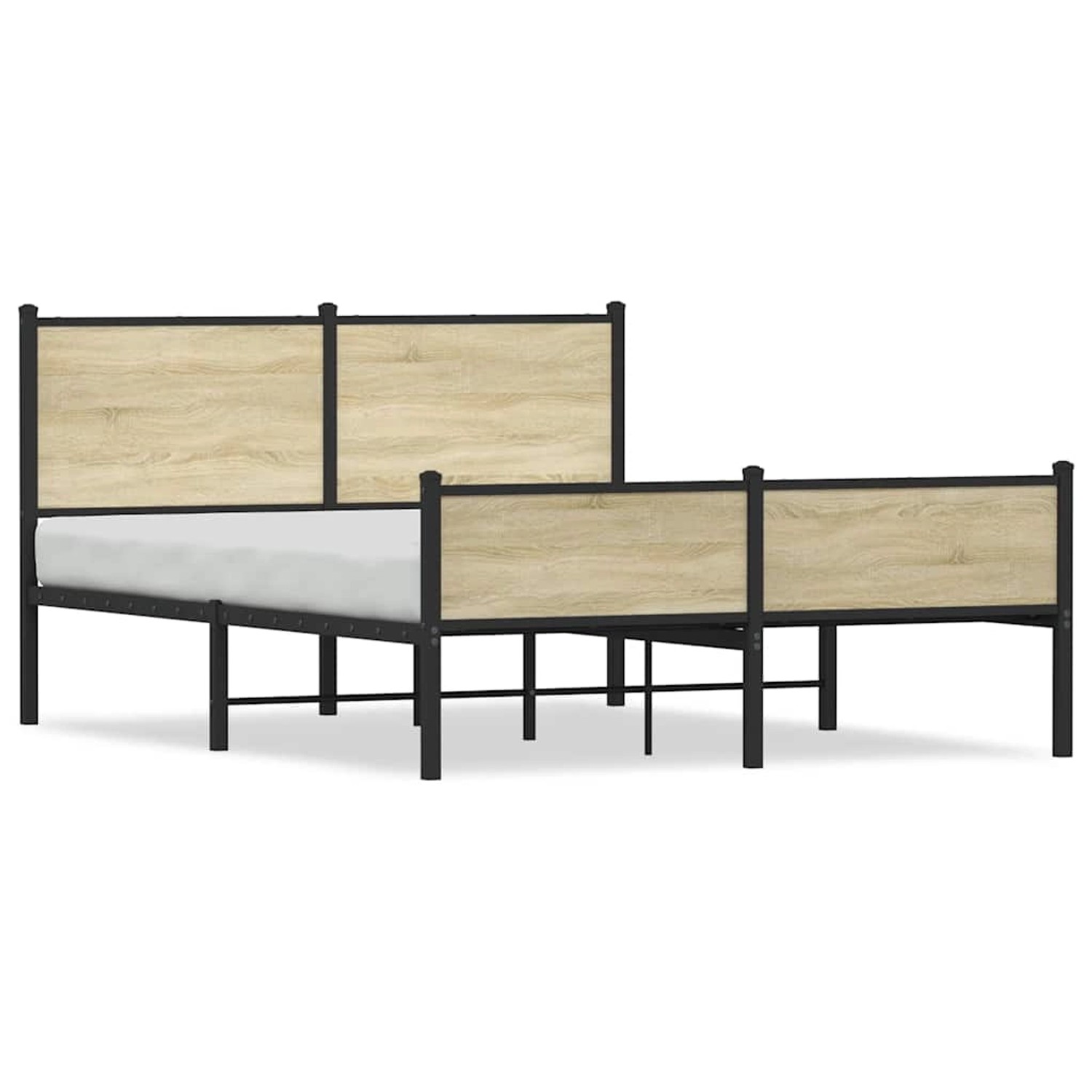 vidaXL Metallbett ohne Matratze Sonoma-Eiche 140x190 cm 4007904 günstig online kaufen