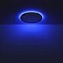Schwarze LED-Deckenleuchte Sapana mit RGB-Backlight für stimmungsvolle Beleuchtung.
