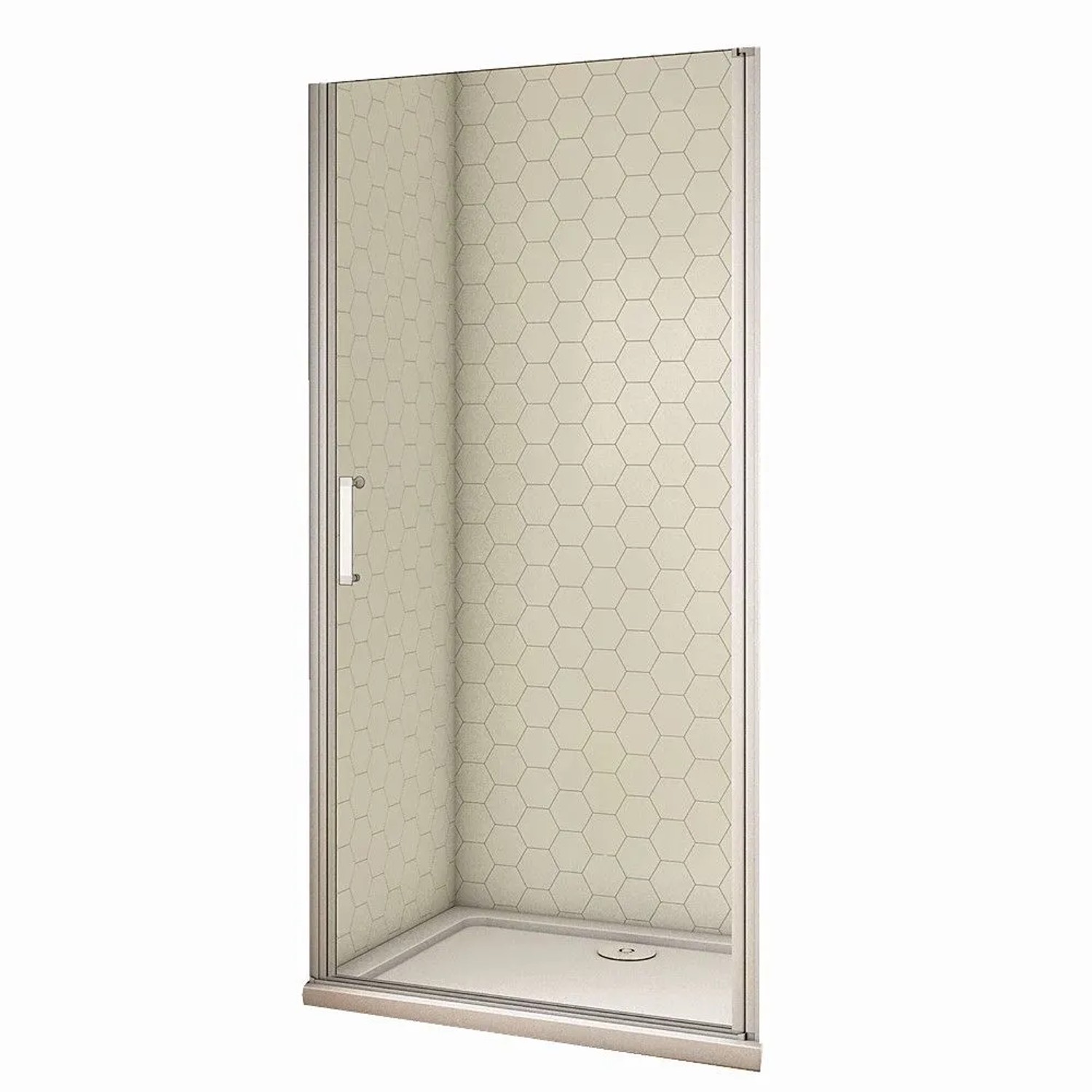 Duschparadies Duschtür Drehtür 80 x 185cm Nischentür 5mm ESG Glas Mattgrau Universal