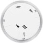 Unterseite der weißen Homematic IP Alarmsirene für den Innenbereich, Detailansicht.