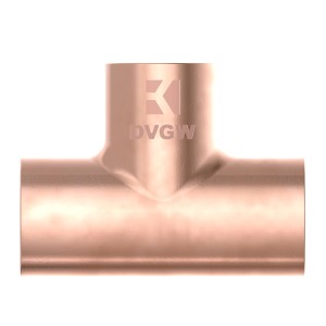 Kirchhoff T-Stück 18mm aus Kupfer, 3 Muffen, blank, für Lötfittings.