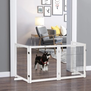 PawHut Türschutzgitter für Hunde 305 x 35 5 x 82 cm