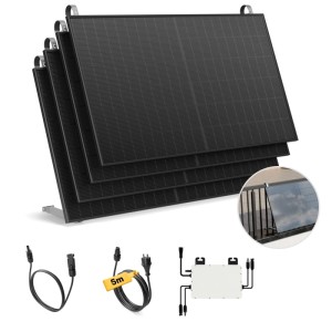 Solakon Balkonkraftwerk 2000W Solaranlage mit Balkonhalterung Steckerfertig Komplettset Photovoltaik 800W Kabellänge 5m