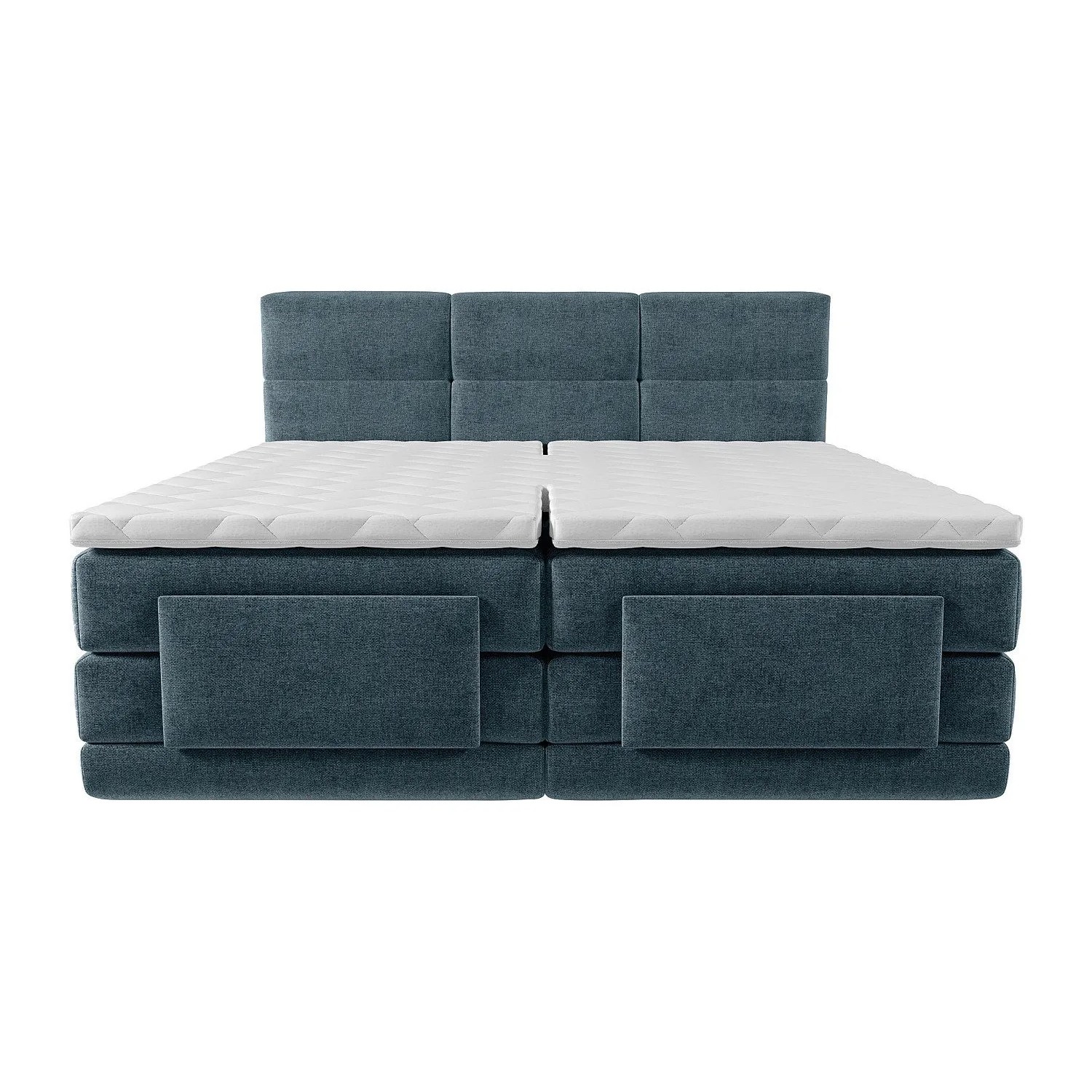 Vente-unique Boxspringbett Lodi Blau 215 cm