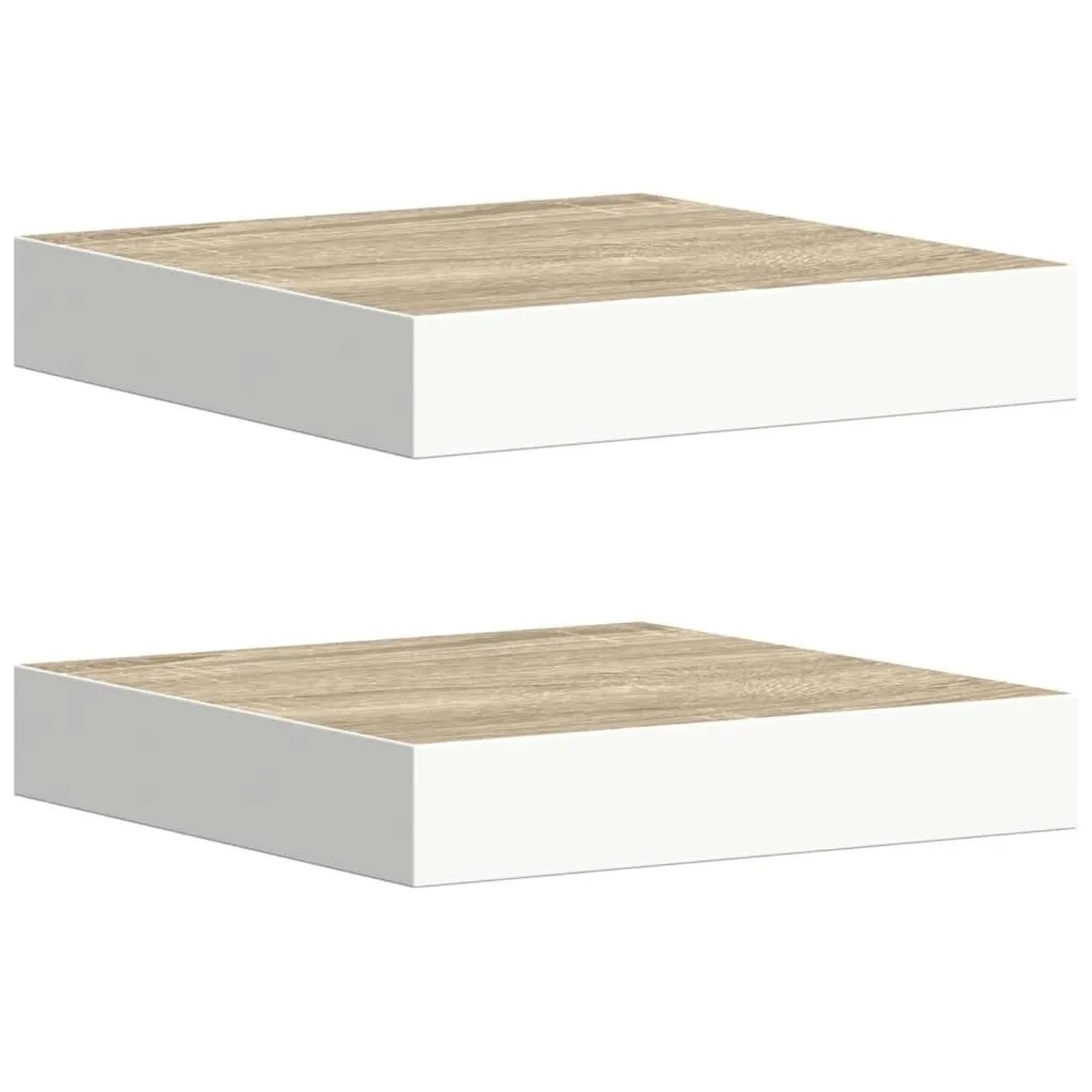 vidaXL Schweberegale 2 Stk Eichen-Optik und Weiß 23x23,5x3,8 cm MDF 326568