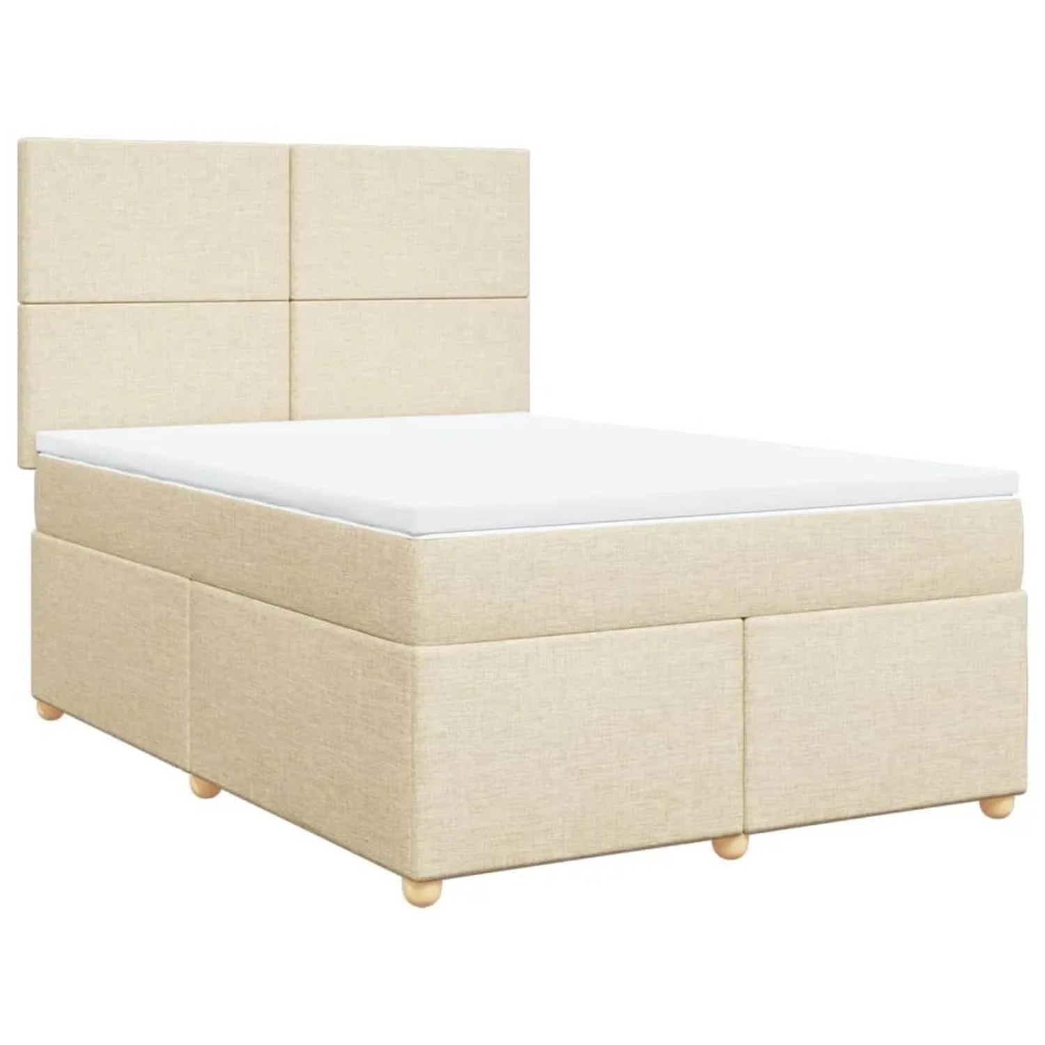vidaXL Boxspringbett mit Matratze Creme 160x200 cm Stoff 3293629 günstig online kaufen