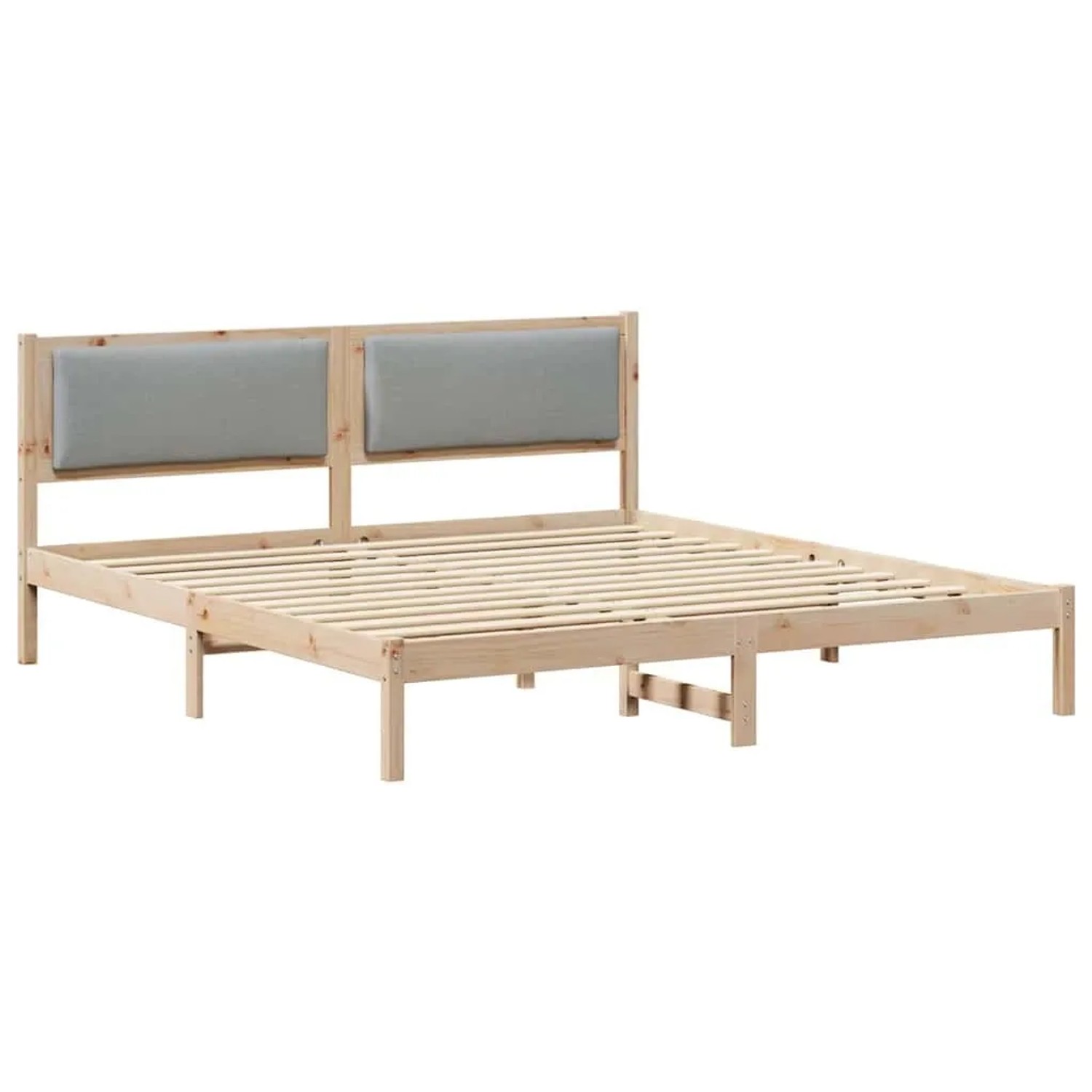 vidaXL Bettrahmen Hellgrau 180 x 200 cm Massives Kiefernholz 878099