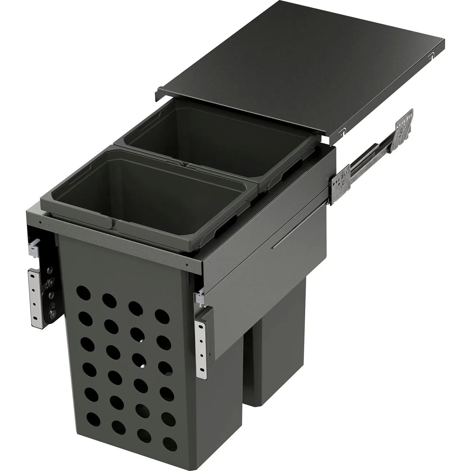 Vauth-Sagel Einbau Wäschekorb für Schrankeinbau in Korpusbreite 450 mm 2x35, Lava