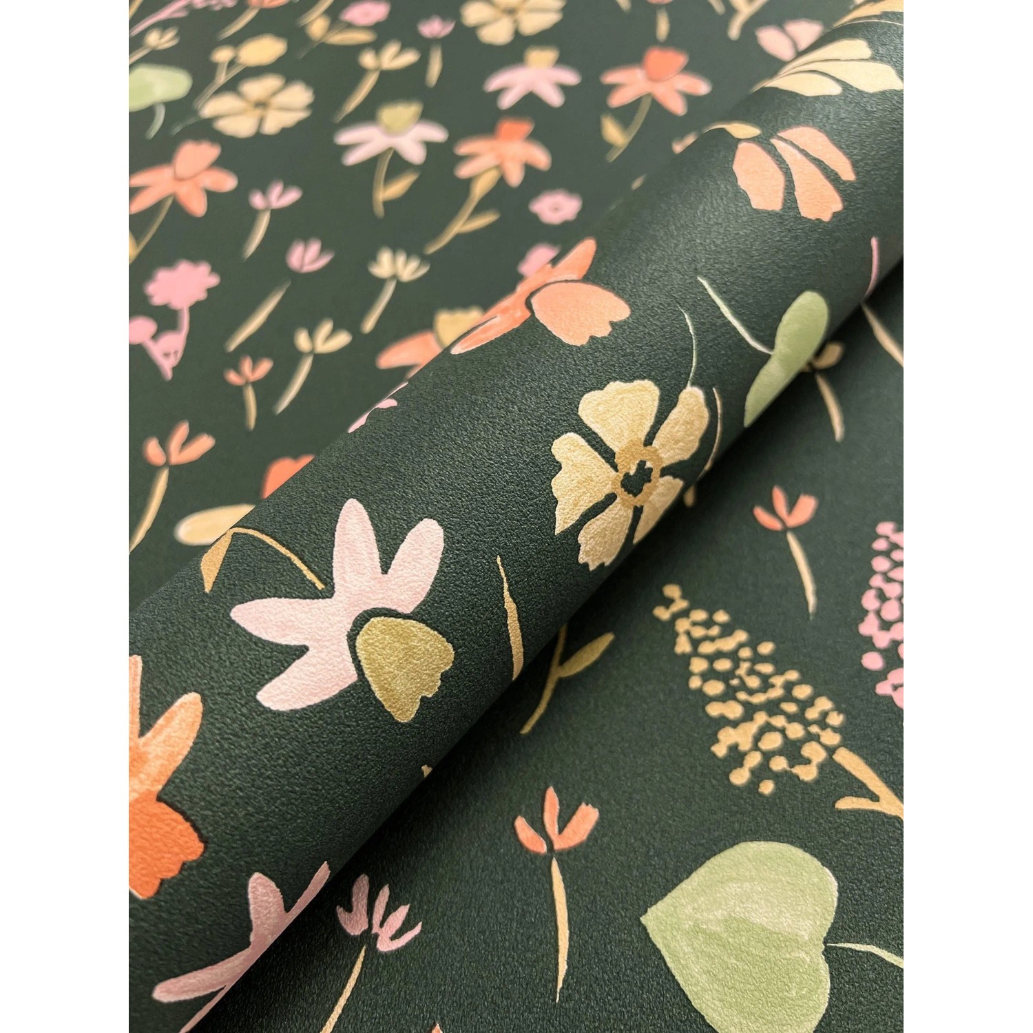 Newroom Vliestapete Lilly Dark Green Blumen Floral günstig online kaufen