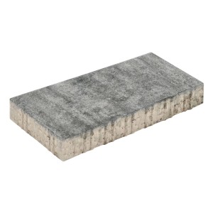 Diephaus Pflasterstein Mileo Weiß-Schwarz, rechteckig, 60x30x8 cm. Graue, glatte Oberfläche mit leichter Fase für Hofeinfahrten.
