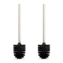 Relaxdays Toilettenbürsten 2er Set Kunststoff Metall Schwarz Abnehmbar 36 cm x 8 cm 90 g