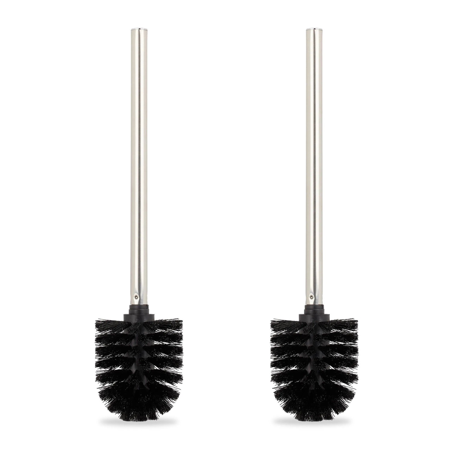 Relaxdays Toilettenbürsten 2er Set Kunststoff Metall Schwarz Abnehmbar 36 cm x 8 cm 90 g