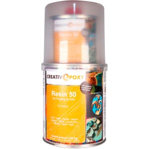 CreativEpoxy Resin 50 A+B, 0,85 kg. Epoxidharz für klare Gießanwendungen und kreative Projekte.