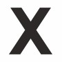 Schwarzer Aufkleber "X", 6 cm hoch, aus PVC-Folie für Schilder.