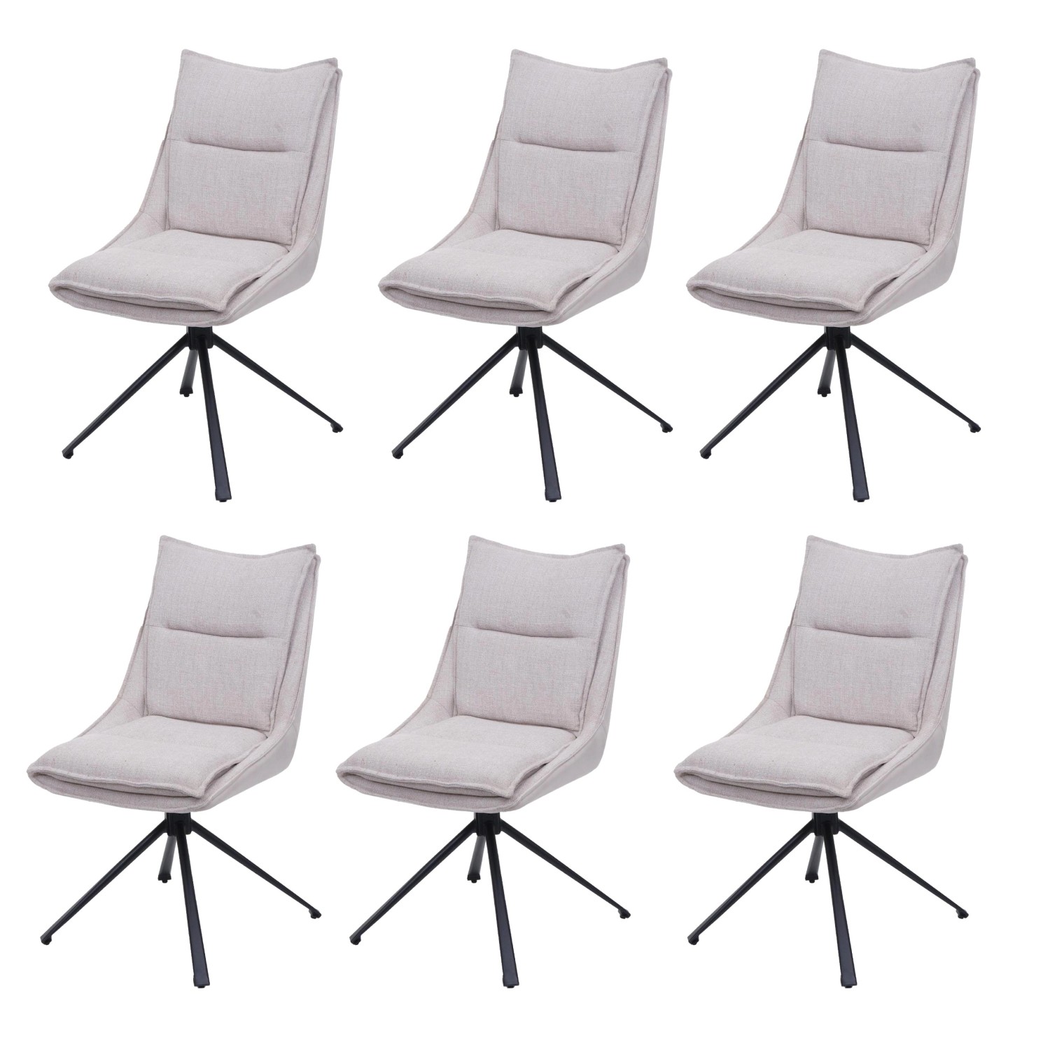 MCW Esszimmerstuhl N71 6er-Set Creme-Beige günstig online kaufen