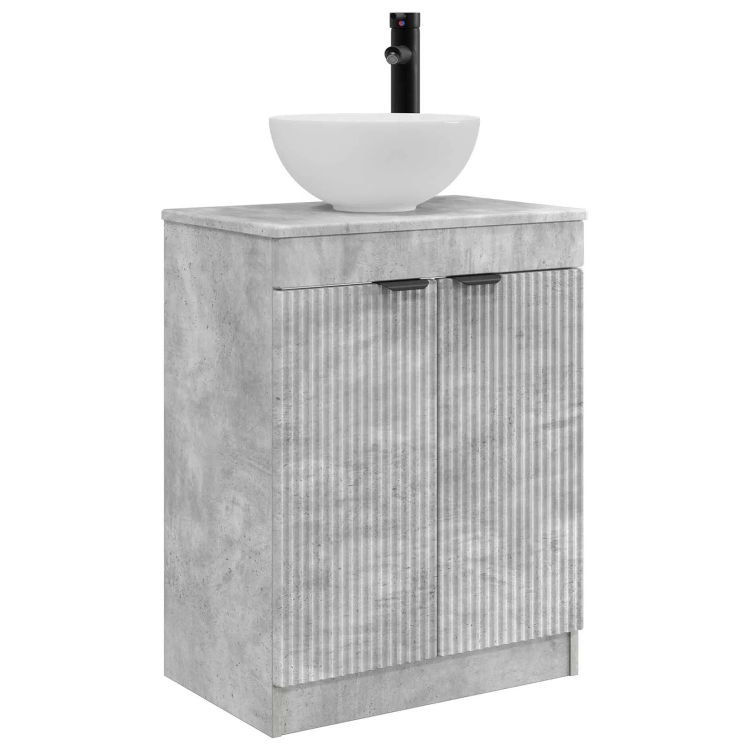 vidaXL Badezimmerschrank mit Waschbecken Betongrau 54 x 35 x 83 cm 890141