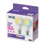 Verpackung WiZ LED-Leuchtmittel E27, 2er-Set, matt, tunable white, 8W, Glühlampenform.