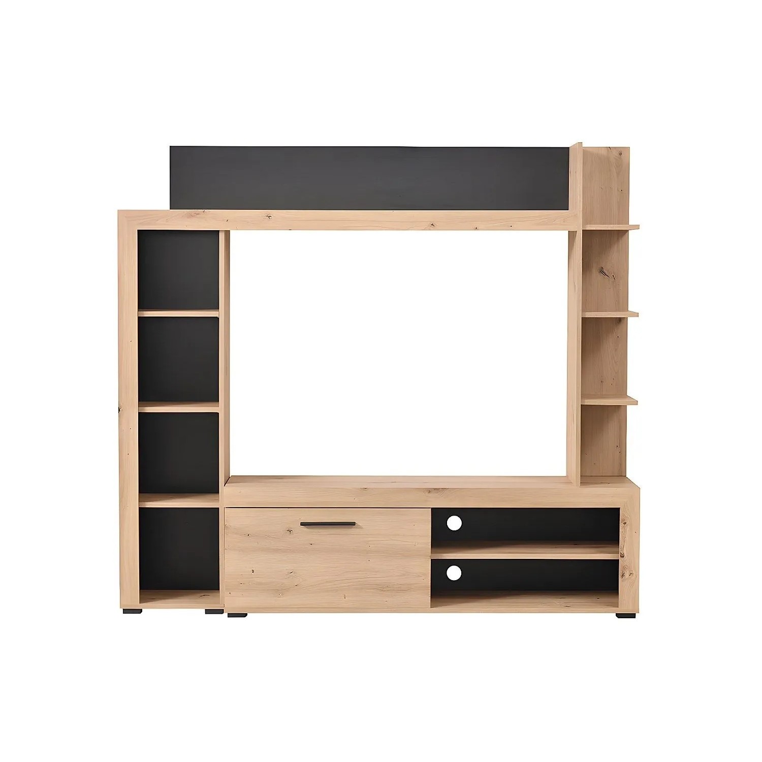 Vente-unique Tv-Wand Baltimore Anthrazitgrau  Naturfarben Hell 172.5 cm