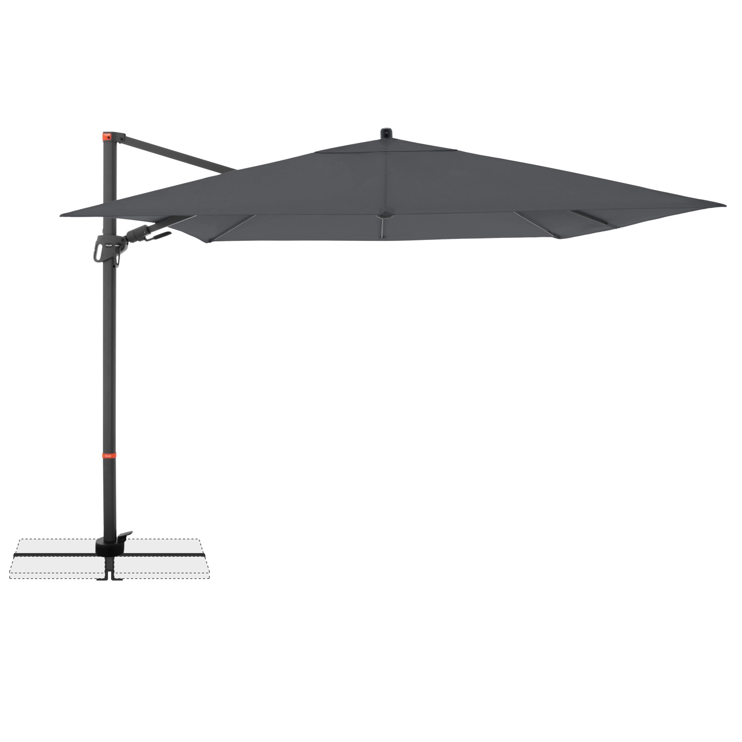 Doppler Ampelschirm 280 cm x 280 cm Anthrazit mit Kurbelmechanik günstig online kaufen