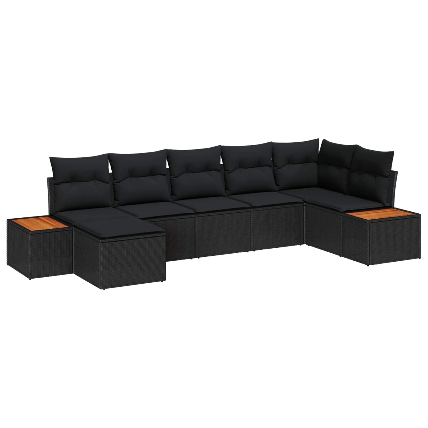 vidaXL Gartensofa-Set mit Kissen mit Speicher 8 Stk Schwarz Polyrattan 3356 günstig online kaufen