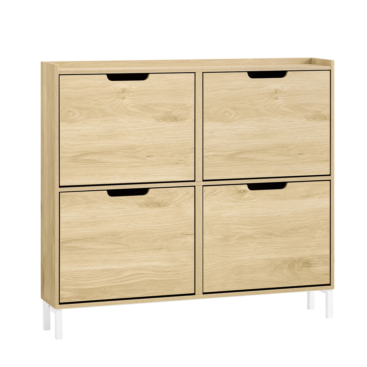 SoBuy Schuhschrank Schmal mit 4 Klappen Schuhkipper für Diele Flur FSR100-N