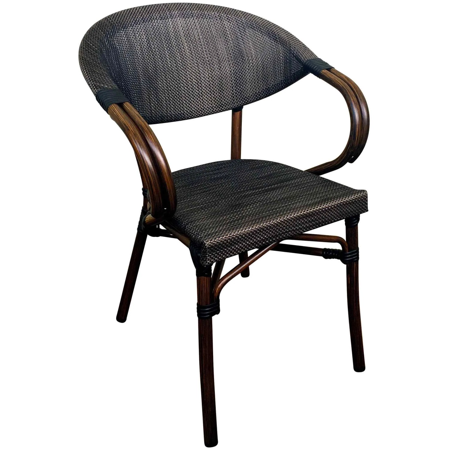 DELUKE Bistrostuhl MIA Stapelbar Französisch-Mediterran 57x57x83cm Stoff Coffee Gartenstuhl Cafestuhl Terrassenstuhl