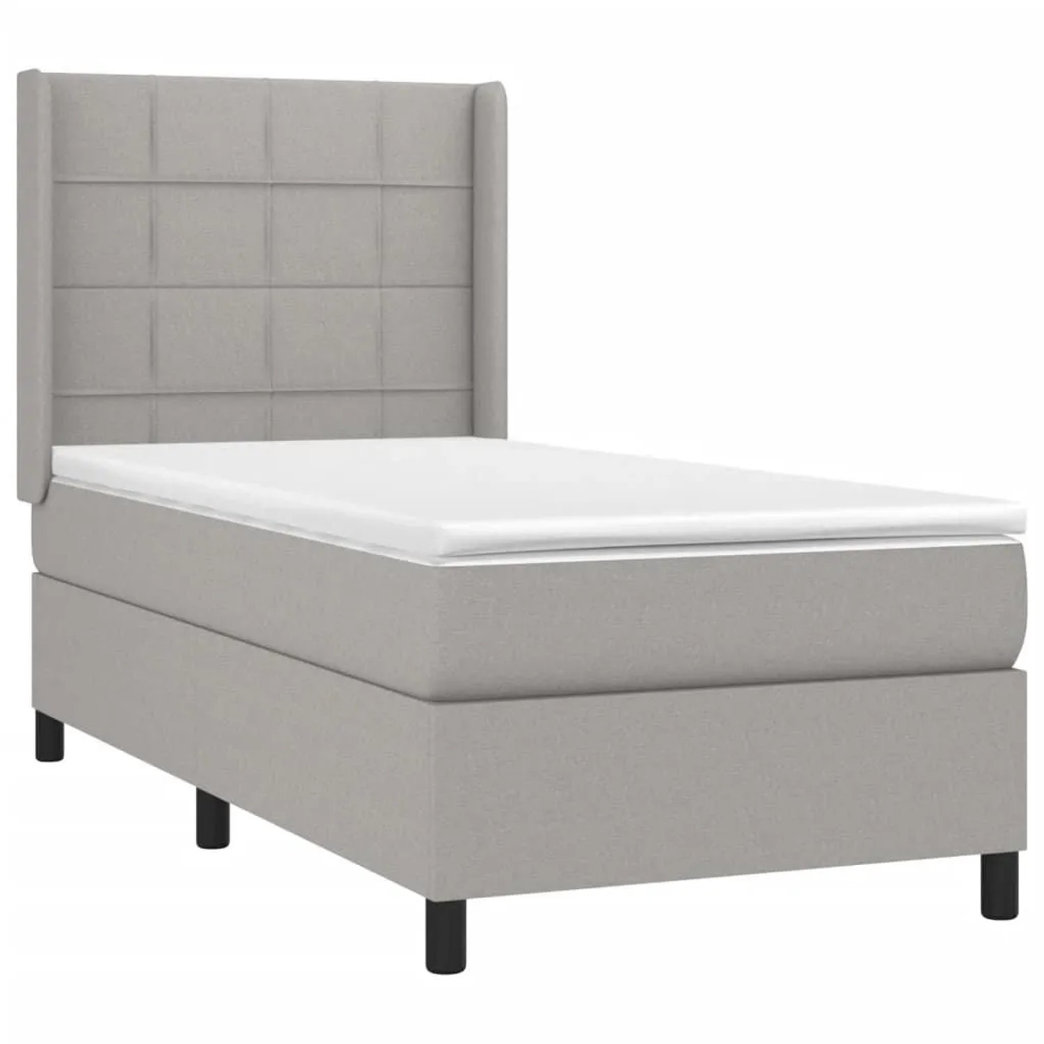 vidaXL Boxspringbett mit Matratze & LED Hellgrau 90x190 cm Stoff 3138277 günstig online kaufen
