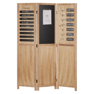 Homestyle4u 3-tlg. Paravent in Braun 120x170 cm 2417