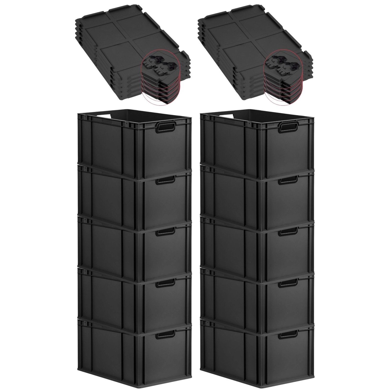 PROREGAL SuperSparSet 10x Eurobox Nextgen Color Mit Scharnierdeckel HxBxT 3 günstig online kaufen