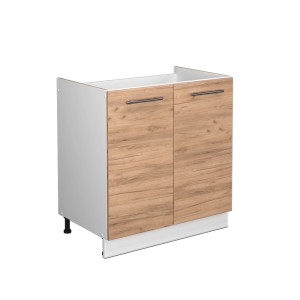 Vicco Spülenunterschrank Fame-Line, Eiche/Weiß, 80 cm, ohne Arbeitsplatte.